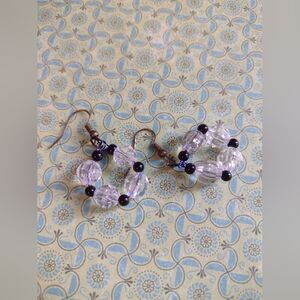 Chic Black and Clear Beaded Earrings